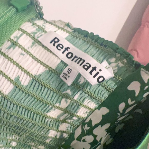 Reformation Green Floral Mini Dress - Picture 8 of 10